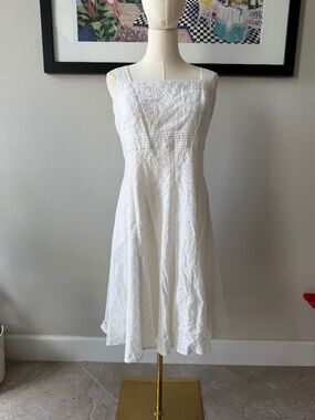 STUNNING Vintage American Living 100% Cotton Broderie baby doll dress Sz 16